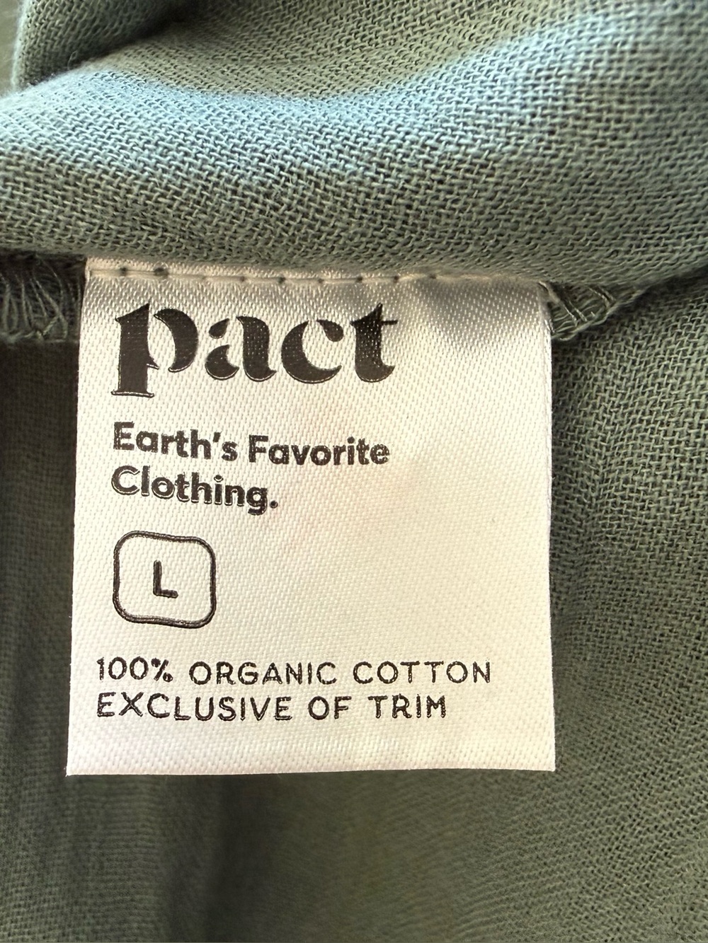 PACT NWT Coastal Double Gauze Organic Cotton Wide Leg Pants Sage Green L - Picture 3 of 9